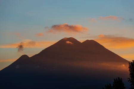 Beautiful volcanoes landscapes in Guatemala, Central Americaの写真素材