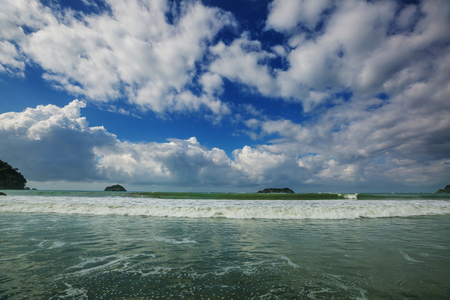 Beautiful tropical Pacific Ocean coast in Costa Ricaの写真素材