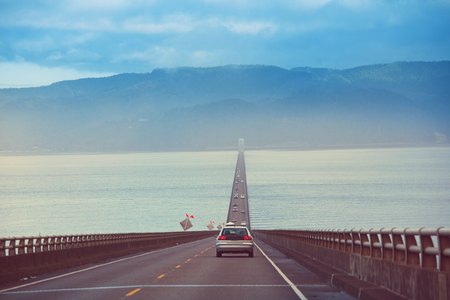 Bridge over the riverの写真素材