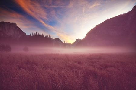 Beautiful Yosemite National Park landscapes, Californiaの写真素材