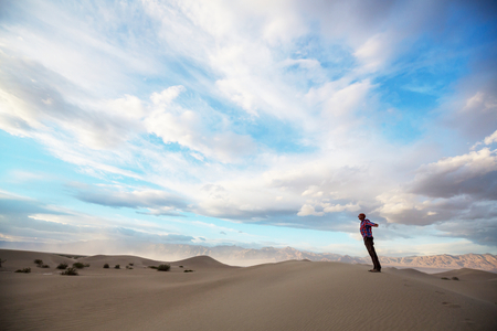 Sand dunes in Death Valley National Park, California, USAの写真素材