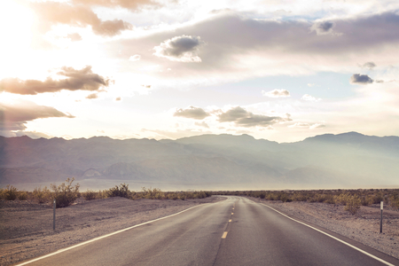 Road in the prairie countryの写真素材