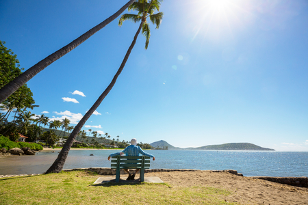 Beautiful landscapes in Oahu island, Hawaiiの写真素材