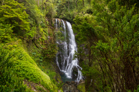 Beautiful waterfall in Chile, South America.の写真素材