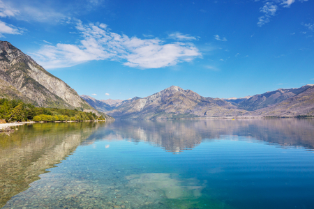 Beautiful mountain landscapes in Patagonia. Mountains lake in Argentina, South America.の写真素材