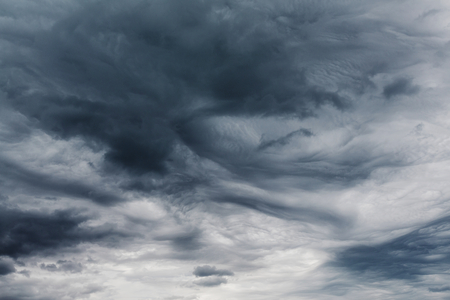 Dramatic storm clouds above oceanic coast in Chileの写真素材