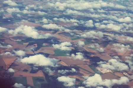 Beautiful view above clouds in mountainsの写真素材