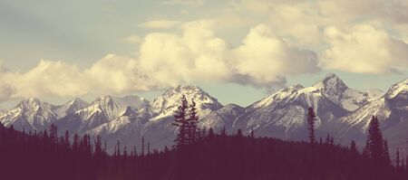 Picturesque mountain view in the Canadian Rockies in summer season