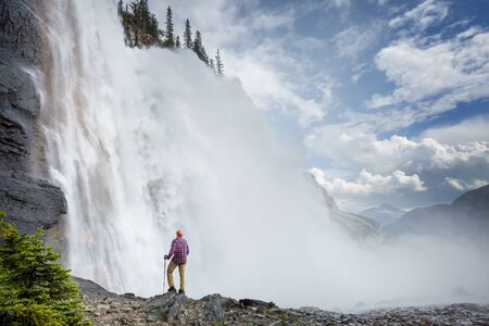 Beautiful Waterfall in Canadian mountains