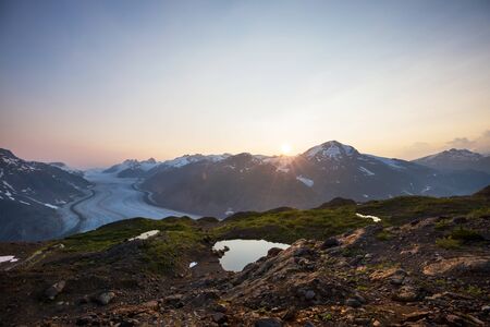 Salmon glacier in Stewart, Canadaの写真素材