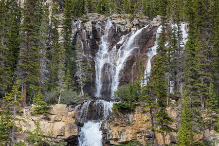 Beautiful Waterfall in  mountains