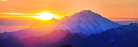 Beautiful mountain peak in  North Cascade Range, Washington / USAの写真素材