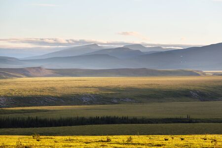 Tundra landscapes above Arctic circleの写真素材