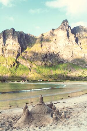 Beautiful landscapes in Lofoten islands, Northern Norway. Summer season.