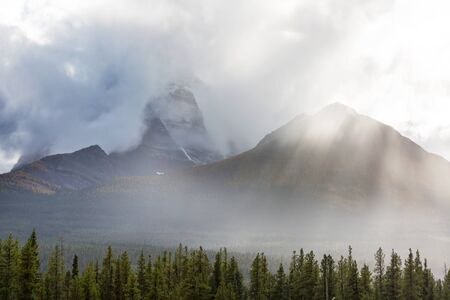 Picturesque mountain view in the Canadian Rockies in summer season