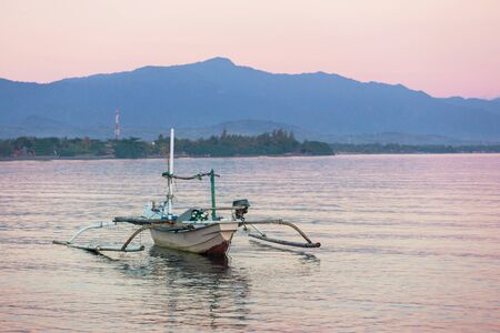Traditional Philippino boat in the sea, Palawan island, Philippines