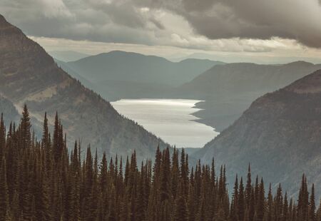 Picturesque rocky peaks of the Glacier National Park, Montana, USA