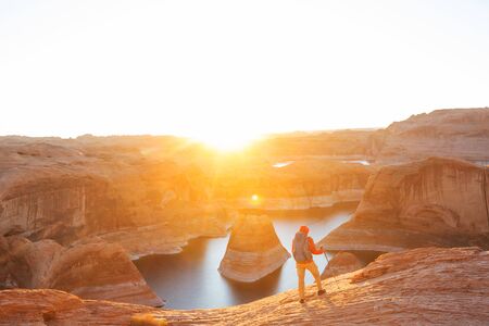 Reflection Canyon on Lake Powell, Utah, USA.の写真素材