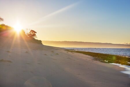 Amazing hawaiian beach at fantastic sunset.