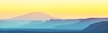 Beautiful natural background- blue mountain silhouette