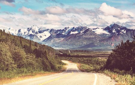 Scenic highway in Alaska, USAの写真素材