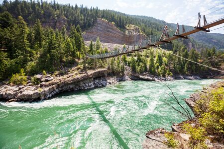 Bridge on the Kootenai riverの写真素材