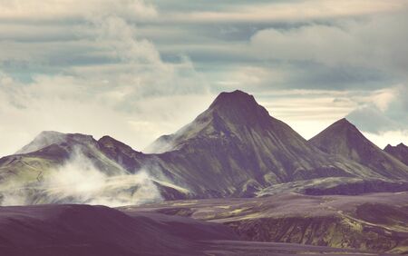Dramatic mountain landscapes  in Icelandの写真素材