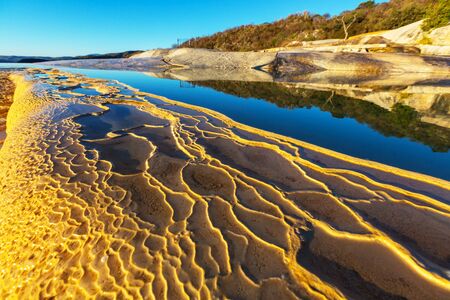 Hierve el Agua, natural hot springs in the Mexican state of Oaxacaの写真素材