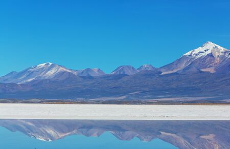 Salar de Uyuni, Bolivia. Largest salt flat in the world unusual landscape natureの写真素材