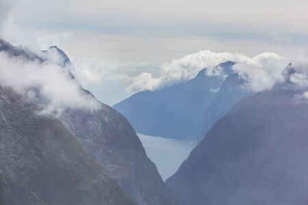 Beautiful natural landscapes in Mount Cook National Park, South Island, New Zealandの写真素材