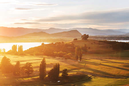 Beautiful rural  landscape of the New Zealandの写真素材