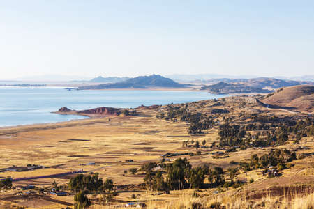 Titikaka lake in Peru, South Americaの写真素材