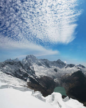 Beautiful mountains landscapes in Cordillera Huayhuash, Peru, South Americaの写真素材