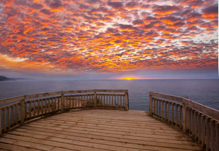 Scenic colorful sunset at the sea coast. Good for wallpaper or background image. Beautiful nature...