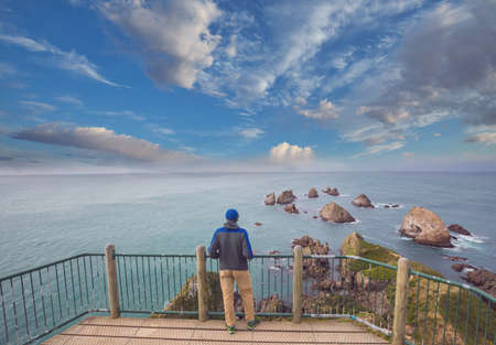 Beautiful landscapes it the Ocean Beach, New Zealand. Inspiring natural and travel background