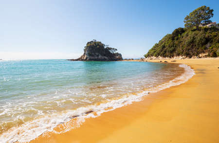 Beautiful landscapes it the Ocean Beach, New Zealand. Inspiring natural and travel backgroundの写真素材