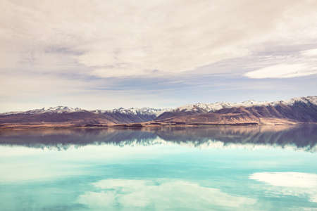 Amazing natural landscapes in New Zealand. Mountains lake.の写真素材