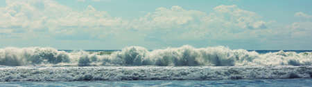Big waves on the ocean coastの写真素材