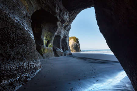 Beautiful landscapes it the Ocean Beach, New Zealand. Inspiring natural and travel background