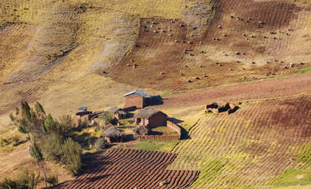 Small village in Bolivian mountains