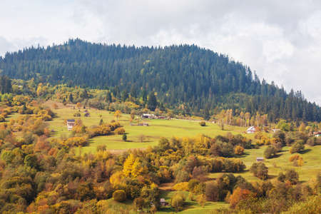 Autumn landscapes in Carpathian mountains, Ukraineの写真素材