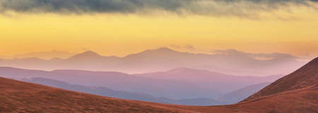 Beautiful natural landscapes in Carpathian mountains