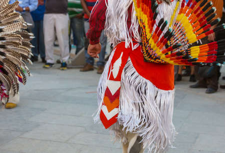Native American dancers show their traditional dances  of San Salvador