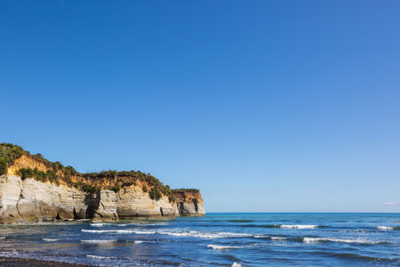 Beautiful landscapes it the Ocean Beach, New Zealand. Inspiring natural and travel background