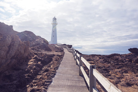 Lighthouse in Pacific coast, New Zealand