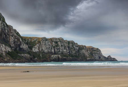 Beautiful landscapes it the Ocean Beach, New Zealand. Inspiring natural and travel background
