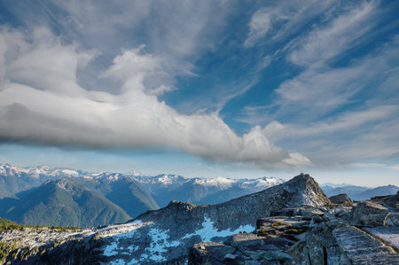 Beautiful mountain peak in  North Cascade Range, Washington,  USAの写真素材