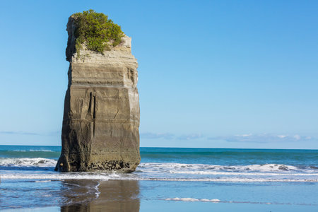 Beautiful landscapes it the Ocean Beach, New Zealand. Inspiring natural and travel backgroundの写真素材