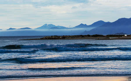 Pacific ocean coast along Carretera Austral, Patagonia, Chileの写真素材