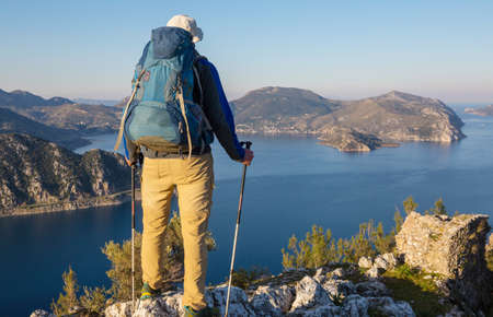 Beautiful landscapes on the Carian trail. Aegean Sea, Turkey.の写真素材